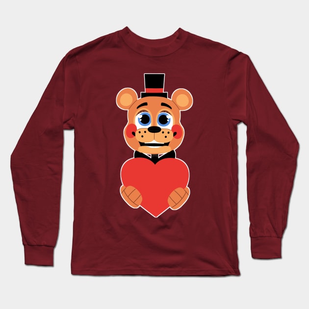 Toy Freddy Valentine - Five Nights at Freddy's 2 Long Sleeve T-Shirt by DragonfyreArts